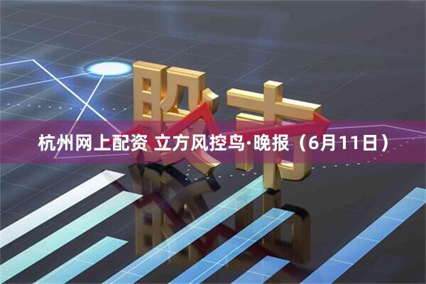 杭州网上配资 立方风控鸟·晚报（6月11日）